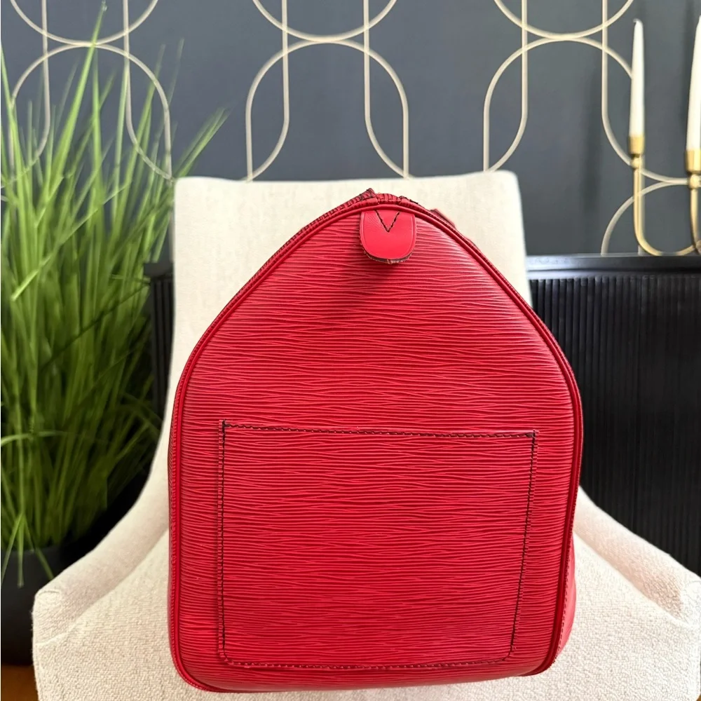 Authentic Louis Vuitton unisex Keepall 50 travel bag red Epi leather - Picture 9 of 16